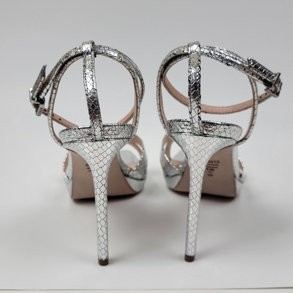 SCHUTZ Silver Leather Ava Rose High Heel Sandal 8.5 - Picture 8 of 14